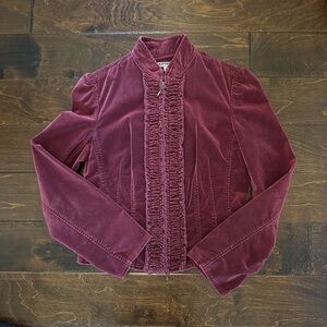 Wine colored velvet jacket